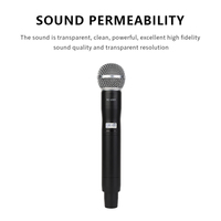 Vente en gros de microphone sans fil UHF à double canal pour la scène de la conférence de l'église à domicile Télécommande portable bon marché avec boîte Emballage inclus