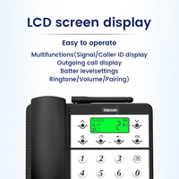Téléphone de bureau sans fil Full Duplex avec interphone, diffusion mains libres à une touche, batterie rechargeable 18650, sans câblage