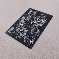 Pochoirs de tatouage au henné temporaires personnalisés en gros, motif floral, pour application sur toute la main, pochoirs sérigraphiés non toxiques pour l'art corporel