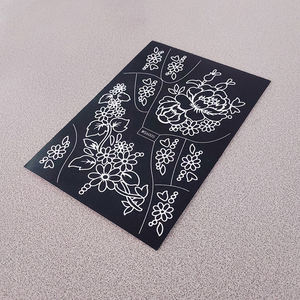 Pochoirs de tatouage au henné temporaires personnalisés en gros, motif floral, pour application sur toute la main, pochoirs sérigraphiés non toxiques pour l'art corporel - Product Image 4