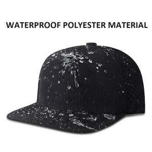 Casquette Snapback à 7 panneaux avec logo brodé 3D personnalisé, imperméable, perforée avec découpe laser - Product Image 3
