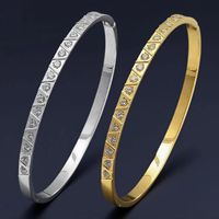 Bracelet simple en pierre triangulaire plaqué or 14 carats, bijoux de mode