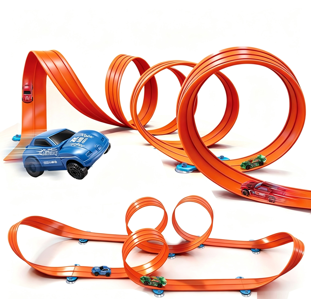 Children Electric Track Toy Car Racing Rail Car Slot Toy Track Cool Design Rotate Indoor Remote Control Car Race Track