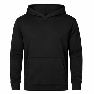Ready To Ship <b>Men's</b> Pullover Hoodie Long Sleeve Kangaroo Pocket Casual Sports Hooded Top Solid <b>Black</b> <b>Sweatshirt</b> In Stock - Product Image 1