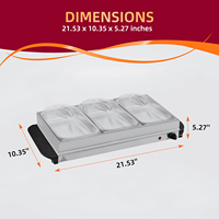 Dessus de table électrique Ensemble de chauffe-plats de luxe en acier inoxydable pour buffet de restauration avec plateau d'assiettes chauffantes