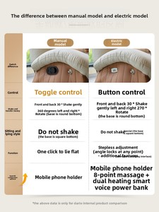 Elektrischer Multifunktions-Faulenzerstuhl für Zuhause, Schlafzimmer, Wohnzimmer, zum Schlafen und Liegen, Freizeit-Einzelschaukelstuhl mit Massage und Kratzfunktion - Product Image 5