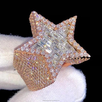 Bagues étoile en argent véritable 10/14/18k or VVS Moissanite bagues laboratoire grandir bagues en diamant personnalisées pour hommes femmes