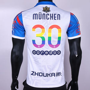 レトロサッカージャージーTシャツ通気性ポリエステルストリートウェアビンテージサッカーシャツ襟付きカスタム刺繍昇華レトロ - Product Image 4