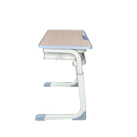 Ensemble bureau et chaise scolaire individuels durables, structure métallique robuste, table et chaise d'étude réglables pour enfants, idéal pour l'éducation secondaire