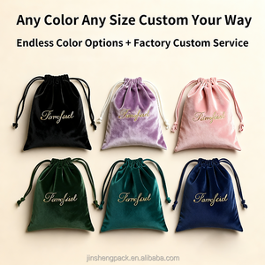 Sac à cordon en velours épais gris Portable sacs de faveur en velours pochettes en velours pour emballage cadeau de bijoux - Product Image 5