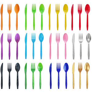 Platos y Cubiertos Desechables de Plástico, Servilletas Transparentes de PS, Vajilla Estilo Americano para Comida para Llevar, Venta al por Mayor de Fábrica - Product Image 1