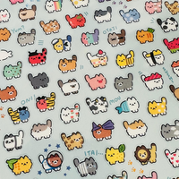 Feuilles de stickers personnalisées mignonnes en forme de dessin animé holographique, découpées à la forme, sur mesure