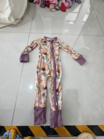 Western RTS Mystery Box Ensemble barboteuse à manches courtes unisexe pour bébés, imprimé animaux, avec fermeture éclair YKK bidirectionnelle et motif ferme en bambou adhésif