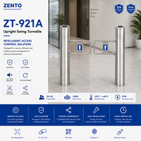 Tourniquet vertical pivotant Zento ZT-921A en acier inoxydable 304, 30-45/min, anti-pincement, bidirectionnel, portillon piéton 120W, IP54