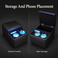 CARFU AC-4218 Boîte de rangement universelle pour accoudoir de siège arrière de voiture avec lumière d'ambiance LED, chargeur USB et porte-gobelet – Vente en gros directe usine (26 ans d'expérience)
