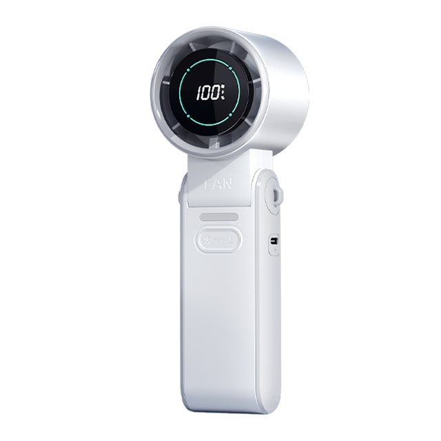 Modern LED Display Handheld Turbo Fan Powerful Portable Cooling Mini Fan Personal Rechargeable 100 Speed Foldable Wearable Fan