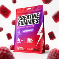 Supplément OEM pour la gymnastique Gommes pré-entraînement Gommes à la créatine 5000mg Gommes à la créatine sans sucre Gommes monohydratées à la créatine avec vitamine B6 B12