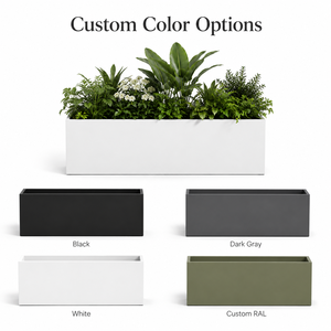 SEEYES Bac à plantes en métal personnalisé, pot de fleurs rectangulaire d'extérieur, acier thermolaqué, conteneur pour plantes de jardin, OEM ODM, vente en gros - Product Image 2
