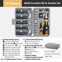 Ensemble de 30 outils pour la maison et le bricolage avec boîte, tournevis, clés, marteau, couteau artistique, embouts ANDUUK