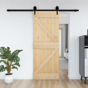 Porte coulissante intérieure en pin massif NARVIK, style ferme, 27,6''x82,7'', ouverture manuelle - Product Image 4