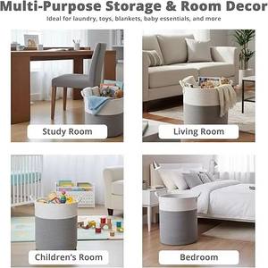 Panier de rangement <span class=keywords><strong>en</strong></span> corde de coton multifonctionnel et écologique Huayi, grand et tissé, pour salon et salle de bain - Product Image 6