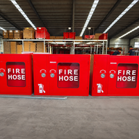 Armoires de sécurité ignifuges murales en acier au carbone durable à porte simple/double personnalisables et boîtes à enrouleurs de tuyaux d'incendie.