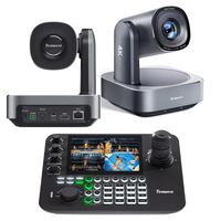 2*VL20U-4K+KB300PRO Cámara PTZ 4K 20X NDI para Conferencias con Seguimiento por IA |   Controlador de Teclado con Pantalla LCD Dividida en 4 para Eventos de Iglesia