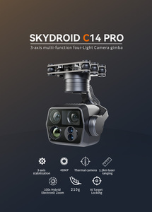 กล้อง Skydroid C14 Pro แบบ 4 เซ็นเซอร์ พร้อมกิมบอล <span class=keywords><strong>3</strong></span> แกน ซูม 100 เท่า ภาพความร้อน กล้องวัดระยะด้วยเลเซอร์ 1200 เมตร พร้อมระบบติดตาม AI - Product Image 3