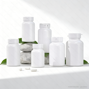 Precio de Fábrica, Botellas de Plástico PET Vacías Blancas de 80ml, 100ml, 120ml con Tapa, para Vitaminas, Píldoras y Cápsulas, con Logotipo Personalizado - Product Image 1
