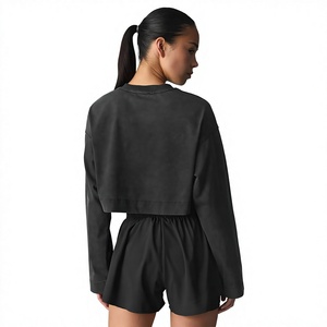 T-shirt tendance à manches longues pour femme, en coton doux et extensible, col rond, basique, décontracté, broderie personnalisée, vente en gros, directement de l'usine - Product Image 6