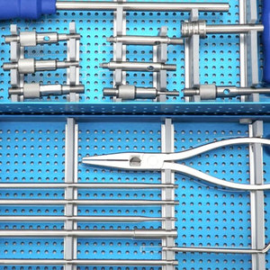ORTHO ZE Juego de instrumentos quirúrgicos ortopédicos para disección y apósitos, pinzas de acero inoxidable, kit manual de extracción de varillas rotas, 1 año - Product Image 5