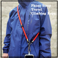 Extérieur Bandoulière Longe Collier Escalade Suspendu Cou Corde Cordon Téléphone Universel Sangle Chaîne Carte Clip Accrocher Porte-clés En Métal