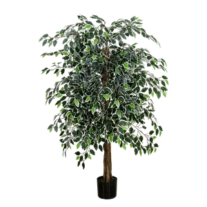 Senmasine sahte Banyan ağaçları ipek keman incir yaprağı bitkiler beyaz yapay Ficus ağacı açık kapalı dekor için