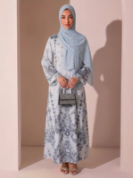 Robe longue élégante de luxe imprimée avec strass pour femme, manches longues, style ethnique, longueur ras du sol, pour femmes musulmanes palestiniennes, vente en gros