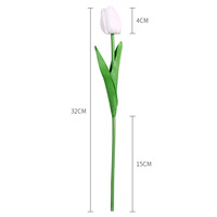 Mini tulipe artificielle à tige unique en soie avec lumière LED pour la remise des diplômes et Halloween - Utilisation intérieure/extérieure