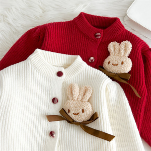 Ensemble deux pièces pour bébé fille automne/hiver 2025, <span class=keywords><strong>pull</strong></span> en polyester doux tricoté et jupe - Product Image 6