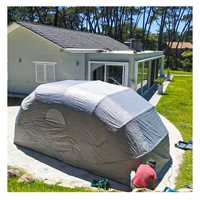 Abri de voiture rétractable et pliable - Garage portable avec structure en acier inoxydable - Toit en tissu Oxford 600D pour stationnement extérieur