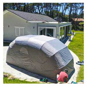 Abri de voiture rétractable et pliable, <span class=keywords><strong>garage</strong></span> portable, structure en acier inoxydable, toit en tissu Oxford 600D, pour stationnement extérieur - Product Image 3
