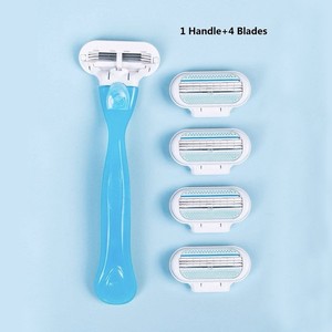 Women's Manual Razor Triple Blade Stainless Steel Underarm Hair <b>Removal</b> Tool Plastic Handle - Product Image 5