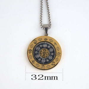Collar con Colgante de Disco Giratorio de la Suerte |   Joyería Protectora Budista de Estilo Oriental - Product Image 5