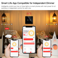 MOES Tuya ZigBee Interruttore Dimmer Intelligente Multi-Gang per Luci, Controllo Remoto RF Smart Life, Compatibile con Alexa Google, 1/2/3 Gang