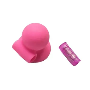 女性のゲイのための黒ピンクのシリコンニップル吸盤サックスおもちゃ