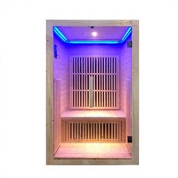 Rumah Sauna Uap Kering Inframerah Jauh 6 Orang Desain Modern Terlaris dari Kayu Spruce Solid Gaya Tradisional dengan Jendela Transom