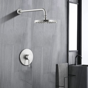 Juego de ducha en grifos de baño montados en la pared kits de latón de lujo lluvia ducha juego de ducha mezclador grifo conjunto ducha barato - Product Image 1