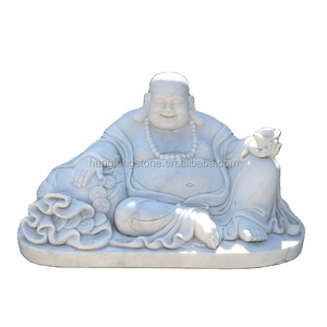 Patung Buddha Tertawa Marmer Gaya Cina Dekoratif Religius - Product Image 1