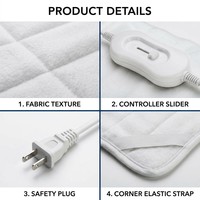 Surmatelas chauffant électrique 110V taille King, 9 réglages de chaleur, double commande, arrêt automatique, lavable en machine pour literie d'hiver