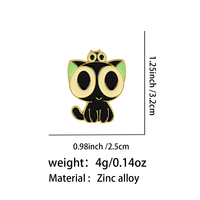 Épinglette en émail chat noir de dessin animé mignon pour femmes et hommes, badges de revers pour sacs à dos, badges pour sacs, broche bijou pour vêtements et accessoires