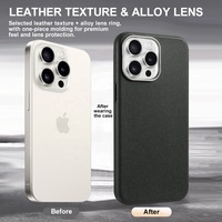 Coque de téléphone antichoc en TPU souple imitation cuir pour iPhone 17 16 Pro Max 15 14 Plus 13 12 11 Xr Xs