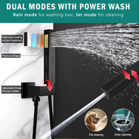 Ensemble de douche mural intelligent avec affichage numérique LED de la température, système de douche moderne à effet pluie