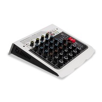 Mini Mezclador de Audio de 6 Canales, Consola de DJ/Mezclador de Audio con Mezclador de Audio USB de 6 Canales Integrado para Estudio